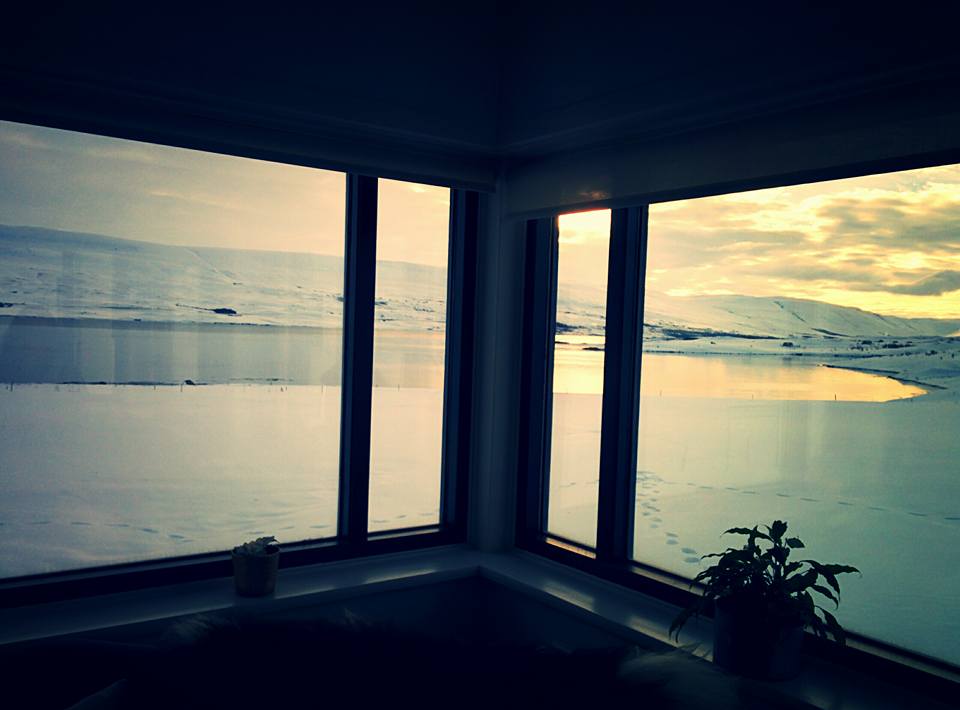 View from Skjaldarvik Guest House